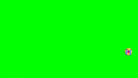 Floating Sad Crying Face Emojis Animation on Green Screen Stock Footage 347628049