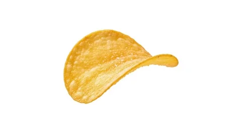 A floating salted potato chip isolated on white Stock Footage 339340769