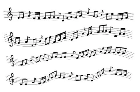 Floating sample random music note not match any song Illustrazione stock