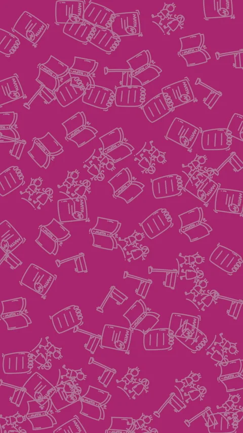 Floating school supplies pattern animation on a solid magenta background Stock-Footage 347011972