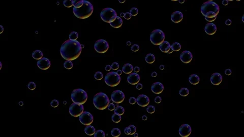 Floating Shiny Bubbles Animation on Green Screen Background Loop Stock Footage 306577373