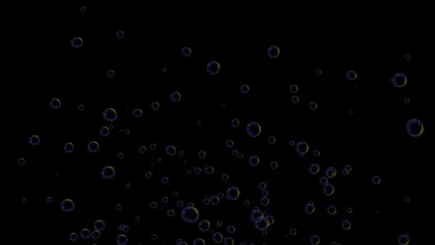 Floating Shiny Bubbles Animation on Green Screen Background Stock Footage 306577863