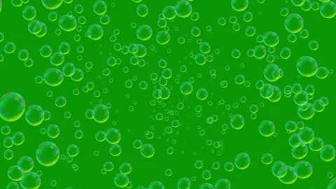 Floating Shiny Bubbles Animation on Green Screen Background Stock Footage 306578586