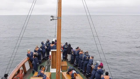 Floating ship Stock Footage 80332728