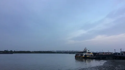 Floating ship Stock Footage 129707233
