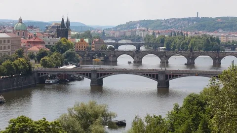 Floating ships on the river time lapse Stock Footage 76850538