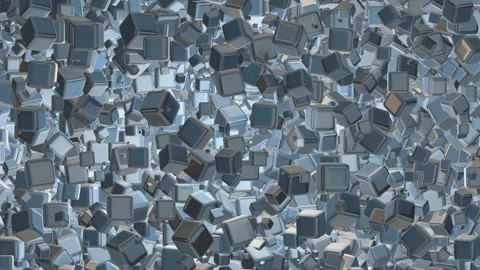Floating Silver Cubes, Background, Exclusive, Reflection Stock Footage 299657426