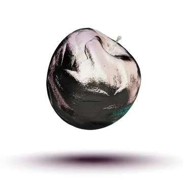Floating Silver Metal Apple. 스톡 일러스트