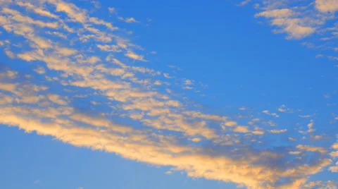 Floating in the sky cirrus clouds at sunset Stock Footage 47823088