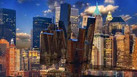 Floating Skyline 2 (Abstract for Presentations) Stock Footage 124093837