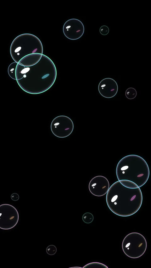 Floating soap bubbles loop motion graphic with colorful reflections Stock Footage 346737762