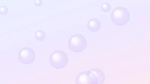 Floating soap bubbles on a soft pastel gradient background Illustrazione stock