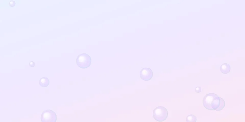 Floating soap bubbles on a soft pastel purple background Stock Illustration