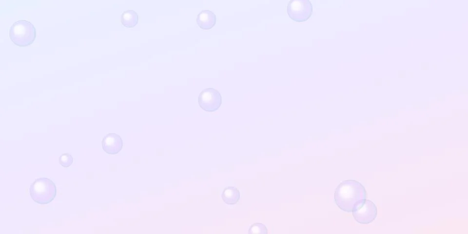 Floating soap bubbles on a soft pastel gradient background Illustrazione stock