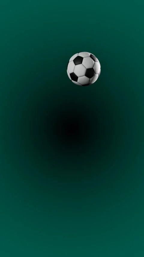 Floating soccer ball on dark background. 3d rendering Stock Footage 340245888