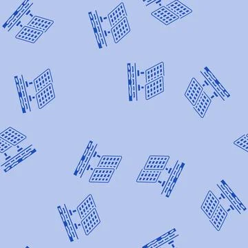 Floating solar panel glyph vector seamless pattern Illustrazione stock