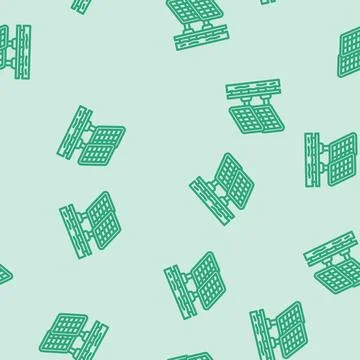 Floating solar panel line vector seamless pattern Illustrazione stock
