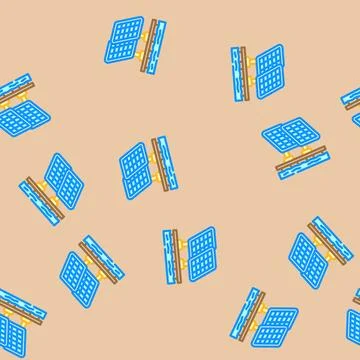 Floating solar panel vector seamless pattern 스톡 일러스트