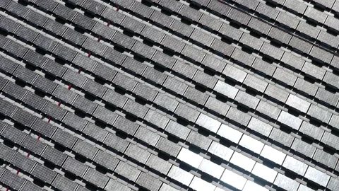 Floating solar panels from above Stock Footage 342792734