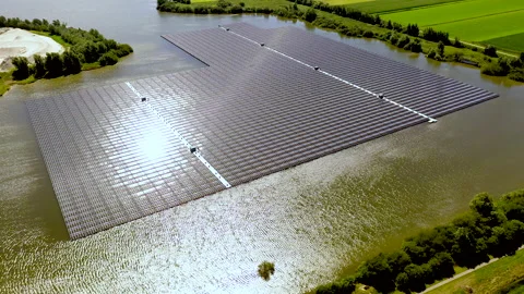 Floating Solar Panels 動画素材 138047205