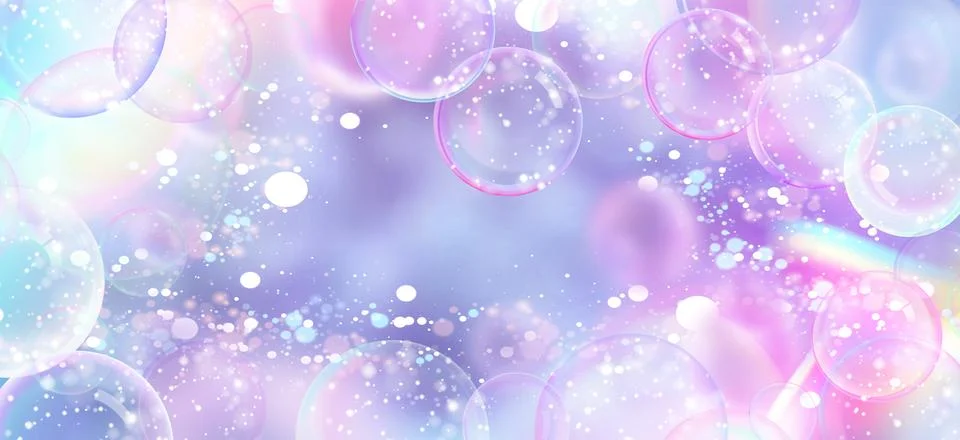 Floating sparkle bubble spheres Stock Illustration