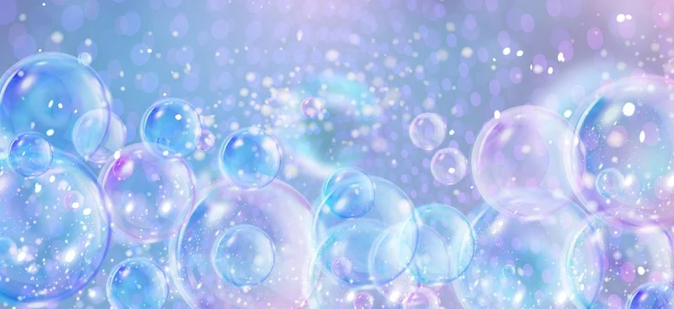 Floating sparkle bubble spheres Stock Illustration