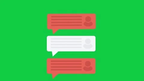 A floating speech bubble glowing on a green screen for conversation. Stock Footage 299045577