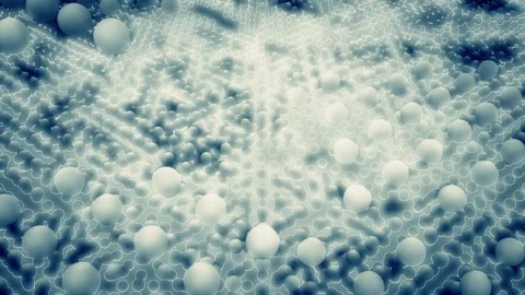 Floating Spheres in Ethereal Web Loop Stock Footage 312084590