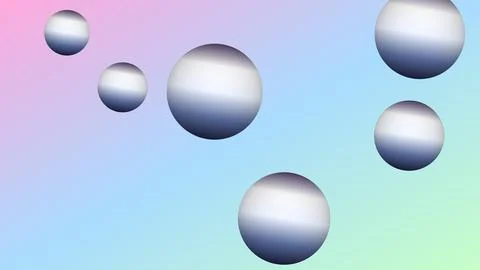 Floating spheres in gradient pastel background 스톡 일러스트