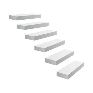 Floating staircase with spaced steps. Modern 3D illustration with minimal Stock Illustration