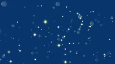 Floating star and bokeh particles on blu... | Stock Video | Pond5
