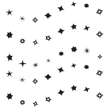 Floating star designs for dynamic backgrounds celestial themes and festive .. Stock Illustration