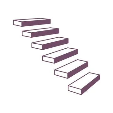 Floating step staircase. Minimalist vector with separate steps in perspective Ilustración de archivo