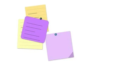 Floating sticky notes with calendar and text icons 스톡 일러스트