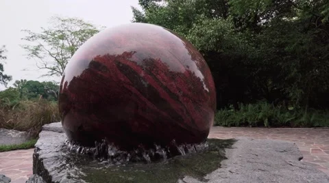 Floating Stone Ball Stock Footage 67651620