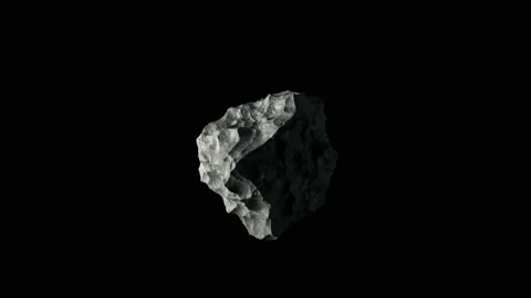 Floating stone on black space background and Green Screen. 4K Loop Animation Vidéo 166947430