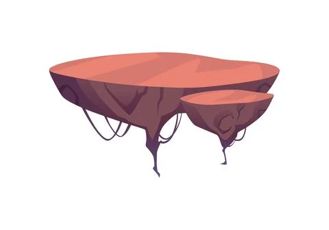 Floating stone platform for island game in cartoon style. Stock Illustration