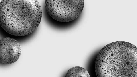 Floating stone spheres clean modern arrangement natural texture composition Stock Footage 321865361