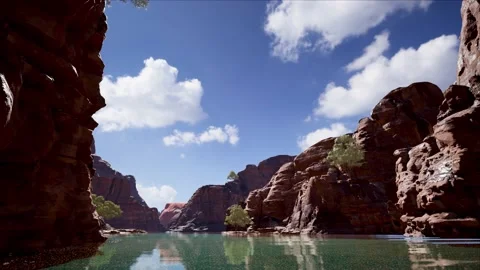 Floating On The Stone Valley River 4K Stock Footage 159492098