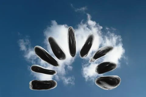 Floating Stones Stock Photos