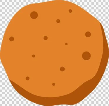 Floating stylized asteroid showing wavy edges with pockmarks in flat design, Stock Illustration