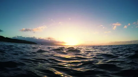 Floating Sunset View from the Ocean Stock Footage 52710095