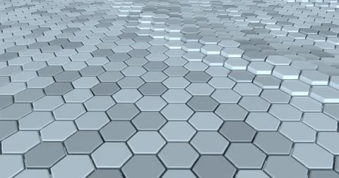 Floating surface made with hexagons. Stock Illustration