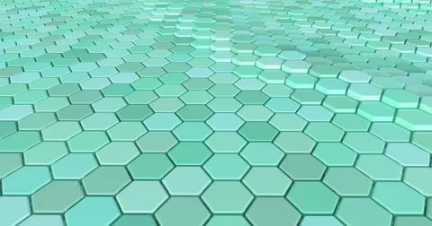 Floating surface made with hexagons. Stock Illustration