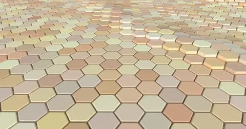 Floating surface made with hexagons. Stock Illustration