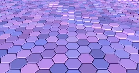 Floating surface made with hexagons. Stock Illustration
