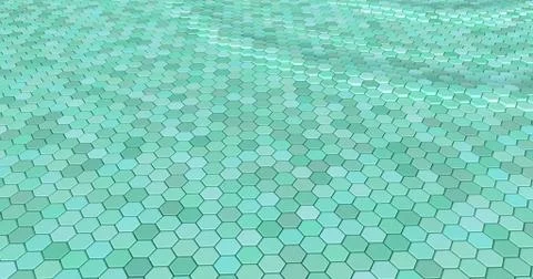 Floating surface made with hexagons. Stock Illustration