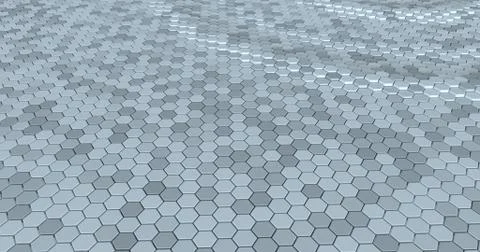 Floating surface made with hexagons. Stock Illustration