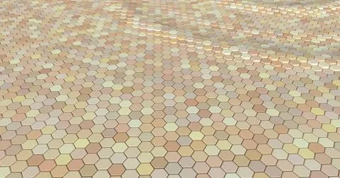 Floating surface made with hexagons. Stock Illustration