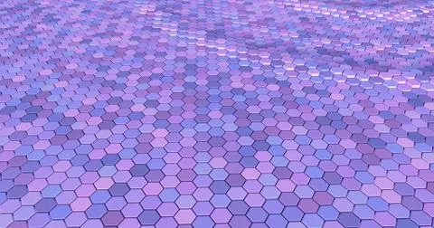 Floating surface made with hexagons. Stock Illustration
